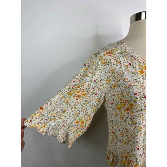 Cynthia Rowley fairy floral half sleeve bohemian Multicolor Blouse - Picture 2 of 11